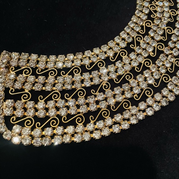 Hattie Carnegie - Vintage Rhinestone Collar Necklace - Picture 10 of 13